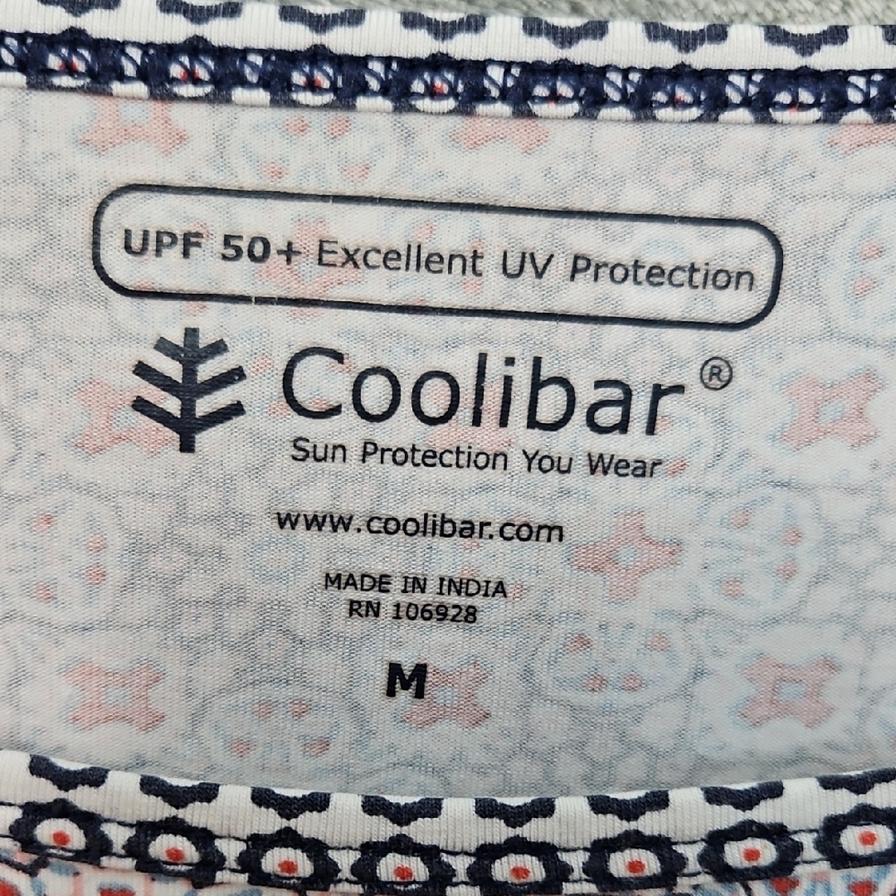Coolibar Women's Med Long Sleeve Top - Blue White, and Red Sun Protection - Picture 2 of 10